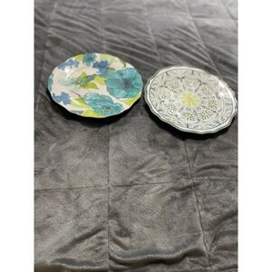1 Opalhouse Melamine Green Blue &1 Melamine Plates Diam Round Blue‎ Green White